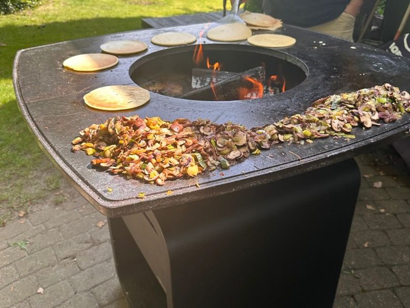 Stone Cooking Surface in Use